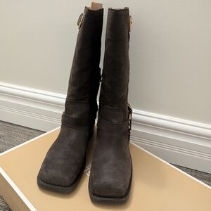 Michael Kors Crosby Suede Moto Boot Chocolate brown - Worn Once, Fits 8.5-9